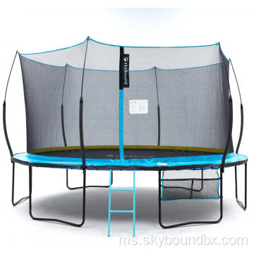 Tiada trampolin musim bunga 14ft dengan pad musim bunga biru